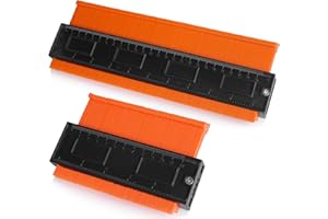 KEENWO PREMIUM Magic Formzeichner Schablone im 2er Set I Konturenlehre Werkzeug zum perfekten Zuschneiden von Fliesen, Laminat, Parkett uvm. I Vervielfältigungslehre Gadgets für Männer (12 + 25 cm Orange)