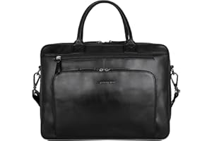 Marc Peter® Hamilton torba biznesowa męska, skórzana, 15,6", duża, aktówka, torba na ramię ze skóry bydlęcej w stylu vintage, czarny