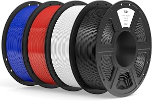 ELEGOO Filament PLA+ 1.75 4KG Svart Vit Röd Blå, PLA Plus-filament för 3D-skrivare, Dimensionsprecision +/- 0,02mm, Filamentr