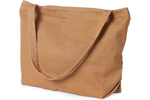 Etercycle Women's Canvas Tote Bag, Casual Shoulder Bags Big Capacity Hobo Bags with Interior Pocket for School Shopping Work Travel (Brown)