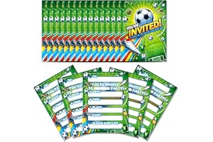 GHKJOK 20PCS Football Party Invitations for Kids – Double-Sided Sports Birthday Invites for Boys & Girls | Fun Game Day Event Cards for Football-Themed Parties, Team Celebrations & School Events