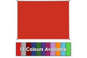 WONDERWALL PRODUCTS LTD Wonderwall Premium Anti Fade Noticeboard - Aluminium Frame - 120 x 90cm with Fixings (Red)