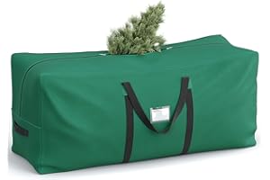 SONGMICS Sac de Rangement pour Sapin de Noël Artificiel, Housse de Protection pour Arbre jusqu'à 210 cm, Tissu Oxford 600D, Imperméable, Anti-poussière, Pliable, avec Poignées, Vert RXS003G03