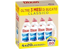 Dixan Classico, Detersivo Lavatrice Liquido, Tecnologia Pulito Profondo, Profumazione Classica, Confezione Da 80 Lavaggi