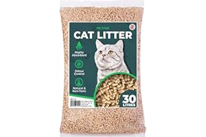 Munnie Cat Litter 30L – Biodegradable, Dust-Free, Unscented, Ultra-Absorbent Wood Pellets for Cats & Kittens, Natural Cat-Litter for Housetraining, Non-Clumping, Litter Granules, Pet-Safe