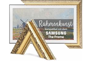 TV Guard TV-Rahmen, TV-Rahmen kompatibel mit Samsung The Frame TV – Perfekte Passform, Keine Störungen, Art-Modus kompatibel (Rustikales Gold, 50 Zoll)
