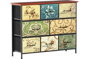 Hanviter 8 Drawer Chest of Drawers - Large Storage Drawers with Durable Metal Frame and Wooden Top Fabric Chest of Drawers Bedroom, Living Room, Kids Room