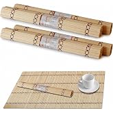 Smartizi 4'l&uuml; Bambu Amerikan Servis ve Suşi Sarma Hasırı (30x38 cm) - &Ccedil;ok Ama&ccedil;lı Makisu