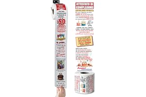 BOMBO Carta Igienica Divertente 50 Anni – Regalo Compleanno con Stampa a Colori, Fumetti e Attestato – Rotolo Umoristico per Uomo o Donna