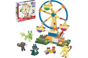 MEGA BRANDS MEGA Pokémon - Ruota Panoramica Adventure Builder, set da costruire con 393 pezzi, include i personaggi Sprigatito, Meowth, Wooper di Paldea e Munchlax​, giocattolo per bambini, 8+ anni, HXF80