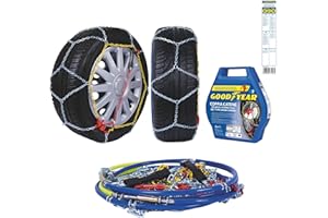 Goodyear Catene da Neve "G9", Catene Neve 9 mm, Catene Auto Omologate TUV e GS Onorm, Misura 090, Tabella Applicativa per Misure Pneumatici