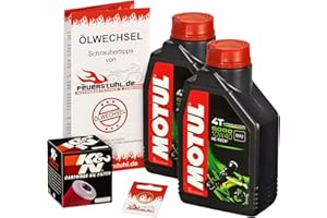 FEUERSTUHL.DE GMBH Motul 10W-40 Öl + K&N Ölfilter für Suzuki DRZ 400 /E/S/SM, 00-08, BC BE BF B8 - Ölwechselset inkl. Motoröl, Filter, Dichtring