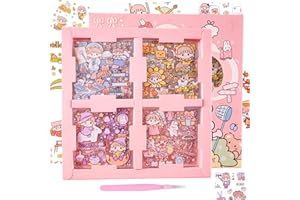 SHANFAA 100 Blatt niedliches Cartoon-Mädchen-Aufkleber-Set, Kawaii-Figur, PET Transparent Dekorative Sammelalbum-Aufkleber für Junk-Journal, DIY-Kunsthandwerk, Fotoalbum, Planer, Kalender und Notizbuch