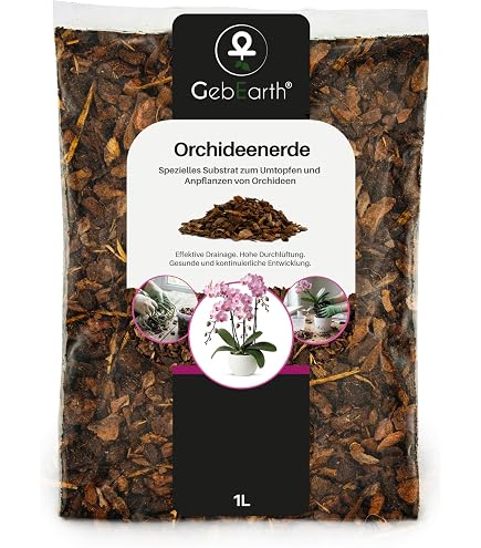 Orchideen-Umtopf-Set – 5L Substrat + 0,25L Dünger – Für Alle Orchideenarten, Fördert Wurzeln & Wachstum