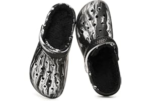 Gaatpot Zuecos Forrados Mujer Mules para Hombres Pantuflas Invierno Zapatillas De Estar para Casa Exterior y Interior Calientes y Cómodos 37-48EU