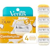 Gillette Venus ComfortGlide Womens Razor Blade Refills, 4 Count, Infused with Olay Coconut Scent