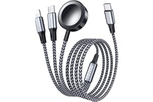 RAVIAD 3 i 1 Apple Watch-laddare, USB C-kabel med flera laddningar 1,2 m