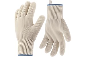 Houbobo Heat Resistant Oven Gloves, Heat Resistant Cooking Oven Gloves with Fingers Grill Glove, Full Hand Protection, Grill Gloves for Outdoor Grill Gloves for Hot Food Handling(Set of 2)