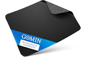 ‎GOMIN Gomin Gaming Mauspad - 280 x 200 mm Mousepad rutschfest - ohne Störendes Logo und Fransenfreie Ränder - Verbessert Geschwindigkeit und Präzision für Büro, Computer, Laptop - Schwarz