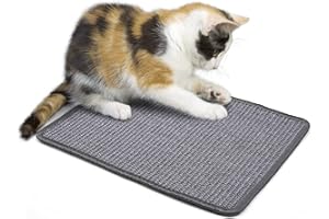 PETTOM Kratzmatte Katze, Kratzteppich Katze, Sisal Teppich Katzen, Katzen Kratzbrett Sisal (30×40cm, Dunkelgrau)