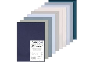Canson Carta Mi-Teintes (Nido-api),Confezione da 10 fogli A4, 160 g/m², toni freddi