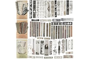 XiYee 120 Piezas Pegatinas Autoadhesivas Álbumes de Recortes de Papel, Pegatinas Decorativas de Estilo Retro Etiquetas Adhesivas de Papel para Escribir Diario de Balas Álbum de Recortes (A)