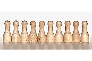 ‎SPIELTZ DIY Holzfiguren zum Bemalen + Basteln, Spielfiguren aus Holz roh, Holzkegel für Deko, Hochzeit, Brettspiele, Familienaufstellung etc. Made in Germany. (10 Figuren XL 25/60 mm)