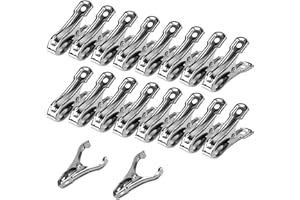 LOPOTIN 20STK Gewächshaus Klammern Gewächshausklemmen Sturmfest Edelstahl Klammern Spangen Gewächshaus Zubehör für Glashaus Gewächshausfolien Rohrschellen Pflanzenklammern Treibhaus Clip