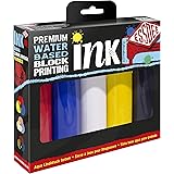BLOCK QEBLPI5A Premium Quality Printing Ink (Pack of 5 Primary Colours) 100ml, Water, Multicolour, 19 x 18 x 4 cm