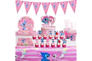 Forhome Stitch Lilo Stitch Besteck für Geburtstagsparty, Lilo Stitch Partybesteck,Stitch Deko Geburtstag,Babyparty Deko Mädchen für Partys Geburtstags Hochzeitsfest Jubiläen Abschlussfeier