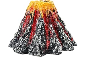 Kisbeibi Vulcano per acquari con bolle d'aria, realistico, vulcano per acquari, per aggiungere più ossigeno, ottima aggiunta per acquari (dimensioni: L (16 x 11 x 3,5 cm)