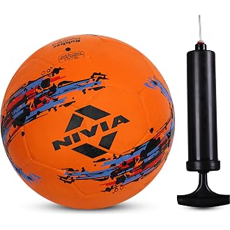 Nivia Storm Orange Moulded Football with Ball Pump Foot...