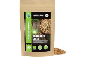 Alpi Nature Korianderfrön BIO 500g, Ekologiska Hela Korianderfrön för Matlagning och Kryddblandningar