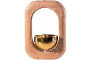 TREELF Ladenbesitzer Glocke für Türöffnung Magnetische Holztürklingel Windspiel für Kühlschrank, Zimmer, Veranda, Garten, Hinterhof, Restaurant, Hausgarten Windspiel(Mahagoni -Rechteckig)