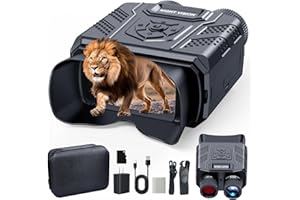 BEENATE Full Color Night Vision Goggles: 4K Night Vision Binoculars, 3.5'' LCD Digital Binoculars with 8X Digital Zoom Visible 1640ft/500M Infrared Night Vision Scope for Camping Hiking Hunting (Black)