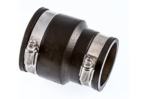 T-mex Adaptateur flexible 40 mm-32 mm 09.0812, noir, 40 x 32 mm O.D et 1 1/4" x 1" NB (42,2 x 33,6 mm DE)