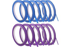 JJUNW 12 rulle fineline tejp, 3/5/7 mm x 20 m maskeringstejp blå lila | Målningstejp självhäftande fineline tejp dekorremsa konturband målartejp tejp tejp för bil skola hem kontor