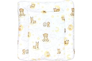 TupTam Materassino per Fasciatoio il cambio Pannolino Bebè, Animali/Stelle/Grigio, 70 x 60 cm