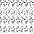 LEOBRO 120Pcs Lobster Clasps with Key Ring, Keyring Making Kit 60PCS Metal Lobster Clasp Swivel and 60PCS Key Ring Hoop for Keychains, Jewellery Making, Lanyard, Key, Charm, Art Crafts…