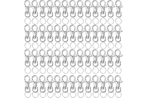 LEOBRO 120Stück Schlüsselring, Schlüsselanhänger,60 Stück Karabiner Schlüsselanhänger und 60 Stück Schlüsselringe, Karabinerhaken für Schlüsselbund, Schlüsselringe für Schlüsselanhänger