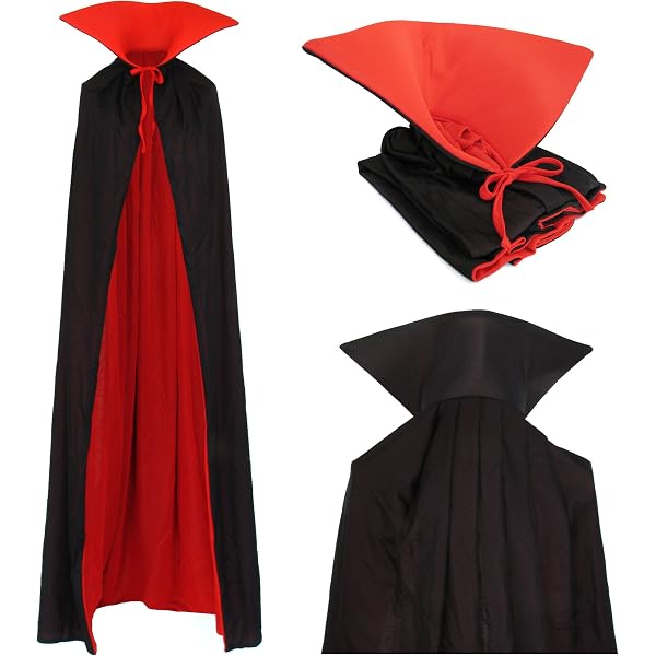 Cape Capuche Assassin Guerrier Blanc Rouge - Déguisement Cosplay Adulte & Enfant - Longueur 130 Cm - Halloween & Carnaval