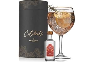 Rusty Barrel Gin Gift Set for Mum Including Large Copa Gin Glass (620ml) and Premium Pink Grapefruit Gin | Gifts for Mum in a Beautiful Gift Box (Gin | 46.6% ABV | 50ml)