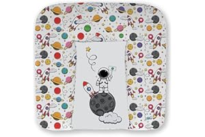 Kikido Wickelauflage 75x70 cm - Astronaut - Limitierte Auflage - Baby Wickelauflagen Wasserfest, Abwaschbar und Pflegeleicht - Wickelunterlage Weich Tragbare, Leicht zu Reinigen - Universal 70x75