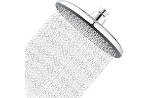 Drenky Słuchawka prysznicowa, deszczownica, oszczędzająca wodę, średnica 220 mm, wbudowany wzmacniacz i system oszczędzania wody, 330 silikonowych otworów wylotowych wody, regulacja 360°, z obrotową