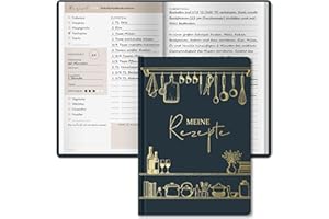 ‎BIROYAL BIROYAL Rezeptbuch zum Selberschreiben A5, Kochbuch Selbst Schreiben, Rezeptbuch für 100 Lieblingsrezepte, Kochbuch zum Selberschreiben, Recipe Book Backbuch Schreiben, Rezepte Buch zum Ausfüllen