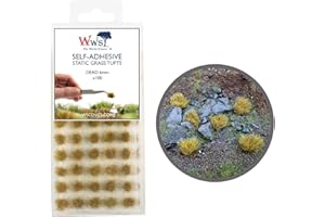 WWS WAR WORLD SCENICS War World Scenics 100 x Touffes Autocollantes d’Herbe Statique - Morte, 6mm - Diorama Maquette Pelouse Modélisme Ferroviaire Artificielle Miniature Scénographie