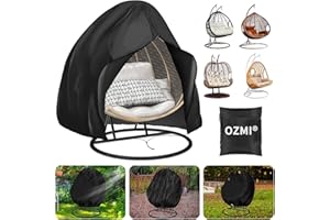 OZMI Double Egg Chair Cover, 200 x 230cm 420D Waterproof Hanging Eggs Chairs Covers with Zipper Drawstring, Large Garden Standing Swing Chair Cover for Double 2 Seater Eggs Chairs Covers