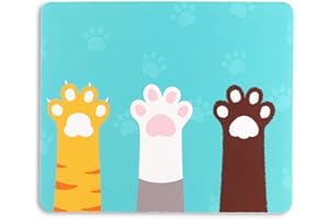 AOKSUNOVA Tappetino Mouse Piccolo Mouse Pad Tappetino per Mouse Tappettino Mause PC 24 x 20 cm Zampa di Gatto