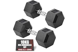Gallant Hex Weights Dumbbells Set - Rubber Encased Hex Dumbbells Set, Anti Rolling, Dumbbell Sets for Men, Home Fitness Gym Weights For Strength Training Weight Lifting Equipment