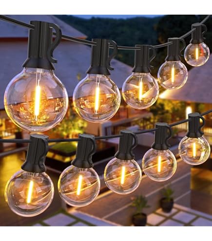 LED Lichterkette Außen Strom Garten mit G40 Glühbirnen Party Camping Beleuchtung